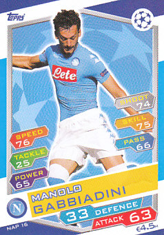 Manolo Gabbiadini SSC Napoli 2016/17 Topps Match Attax CL #NAP16